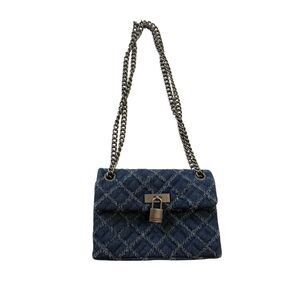 Kurt Geiger Brixton Womens OS Denim Quilted Chain Bag